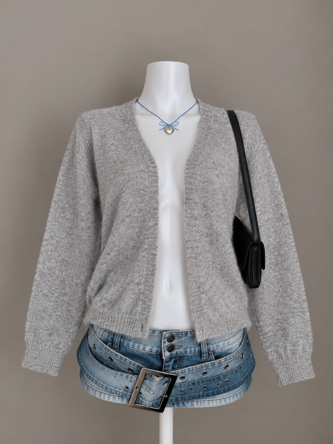 Light Grey Open Cardigan
