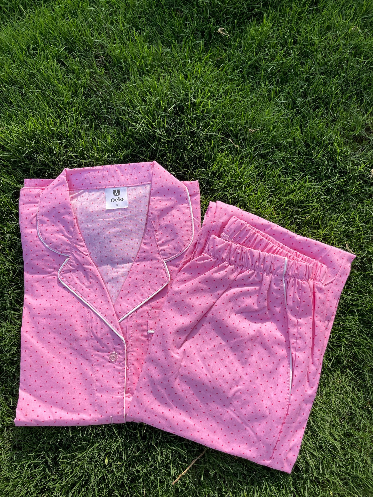 Light Pink Polka Maternity PJ - MT90
