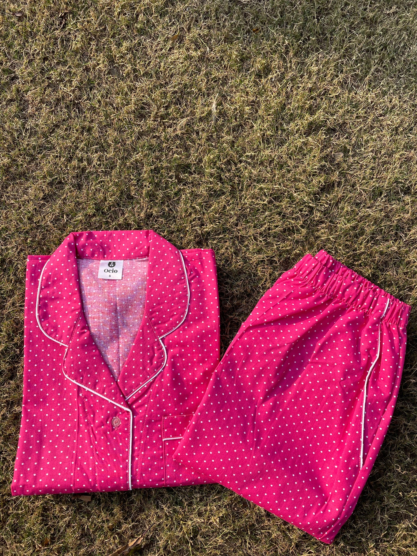 Half Sleeves Pink Polka - HPJ205