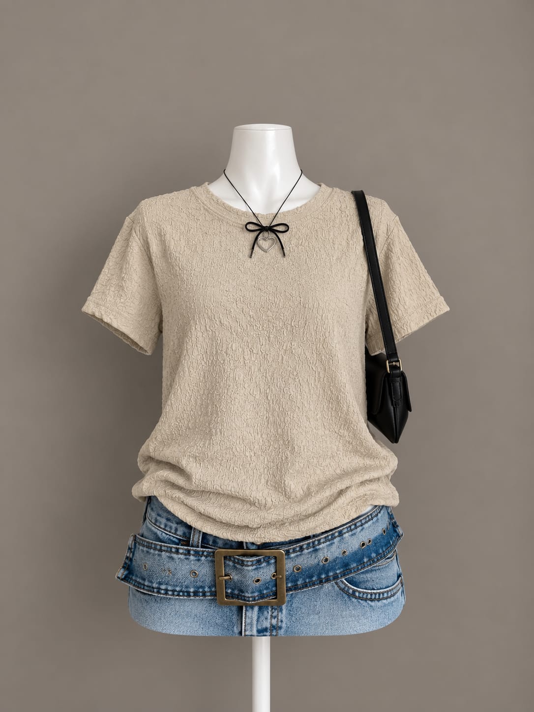 Beige Textured Top