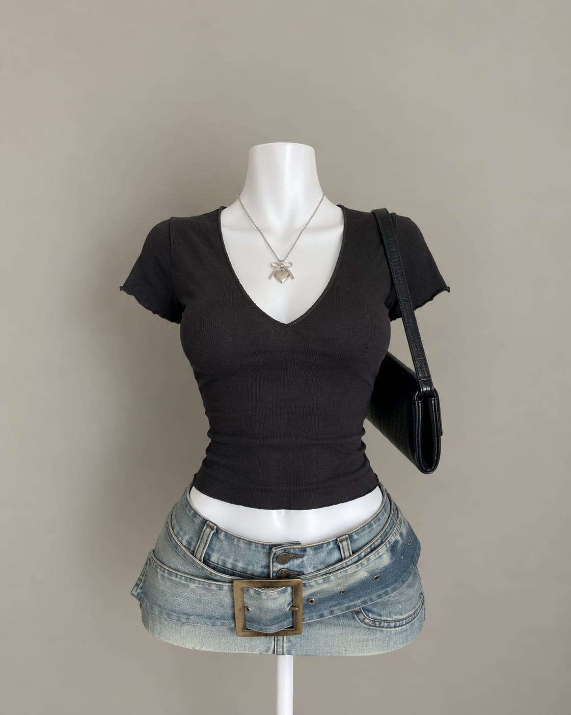 Black V Neck Top