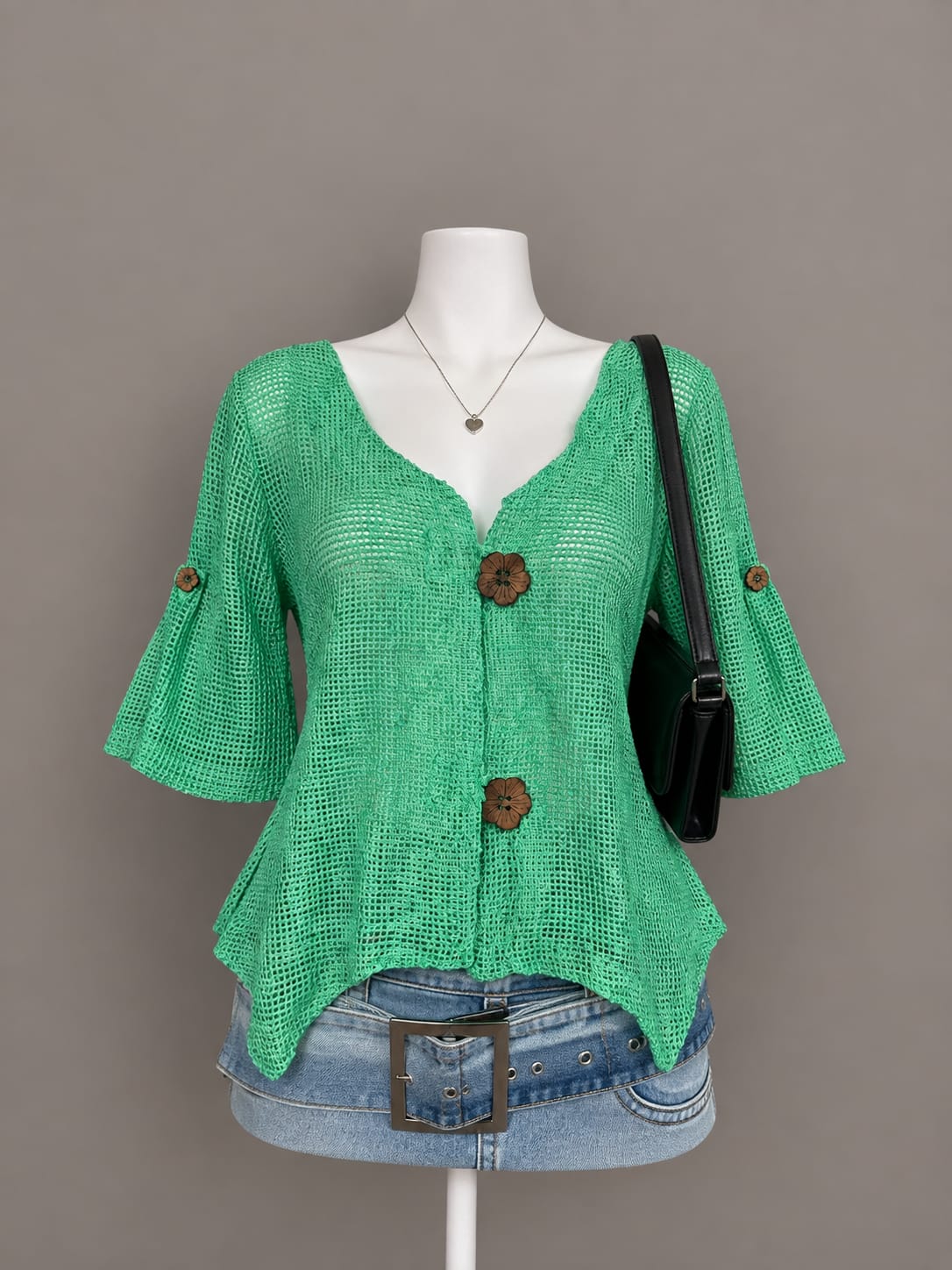 Green Crochet Blouse