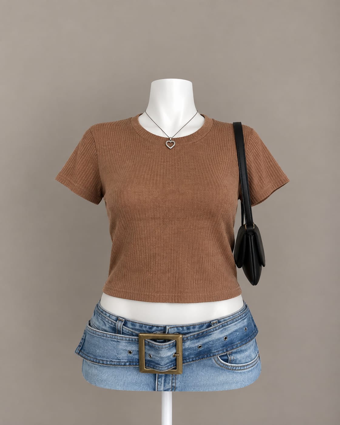 Brown Crop Top