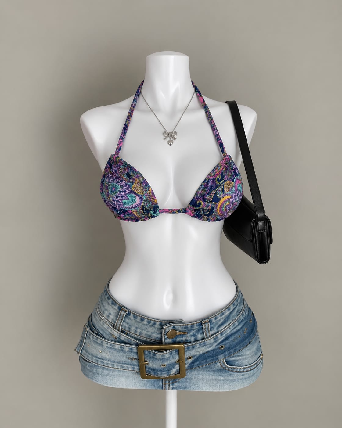 Multicolor Paisley Bikini Top