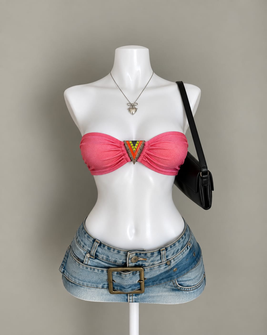 Pink Bandeau Bikini Top