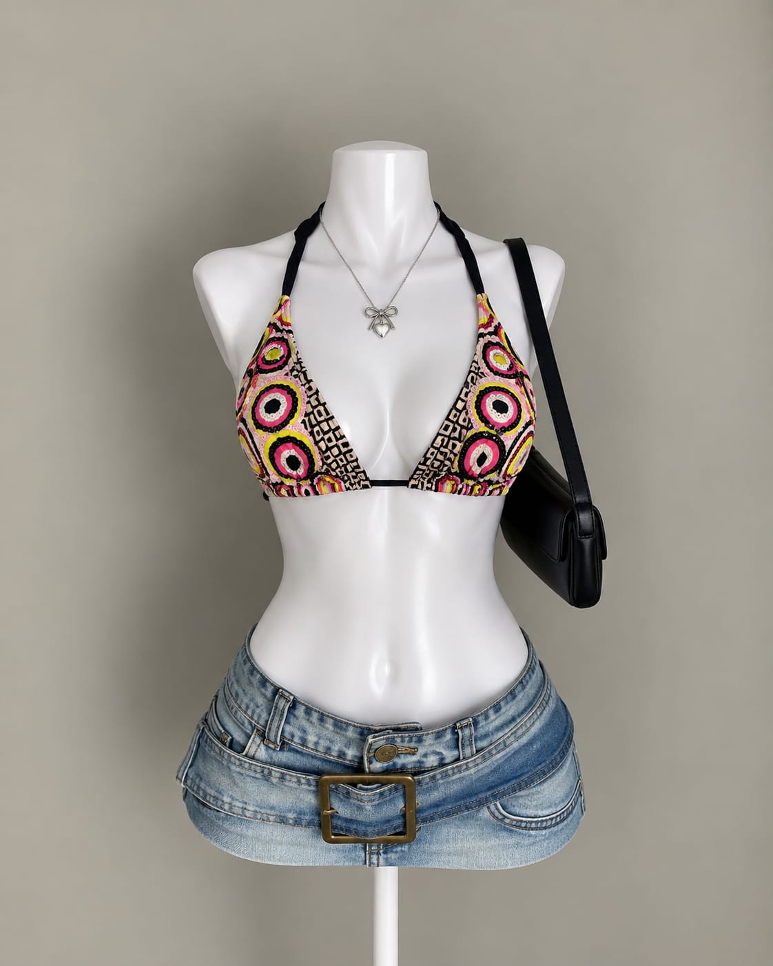 Multicolor Printed Bikini Top