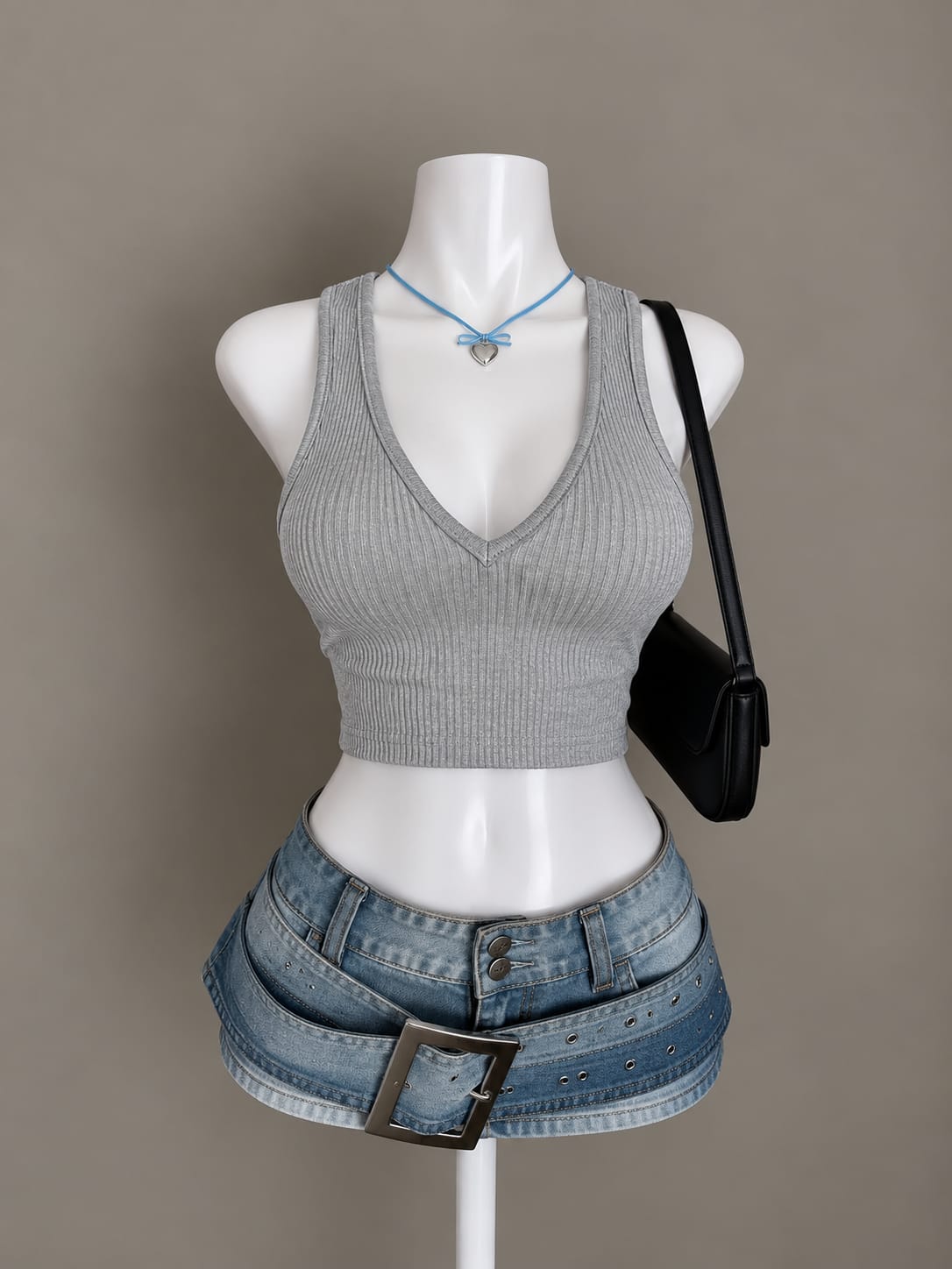 Grey Crop Top