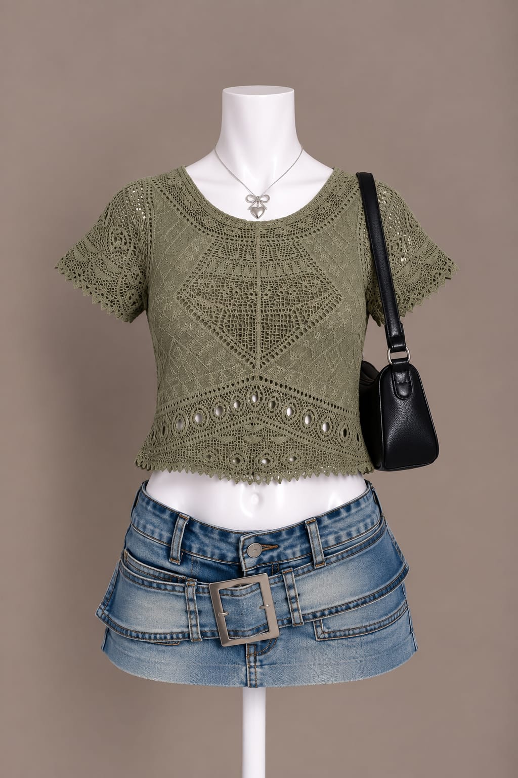 Olive Green Crop Top