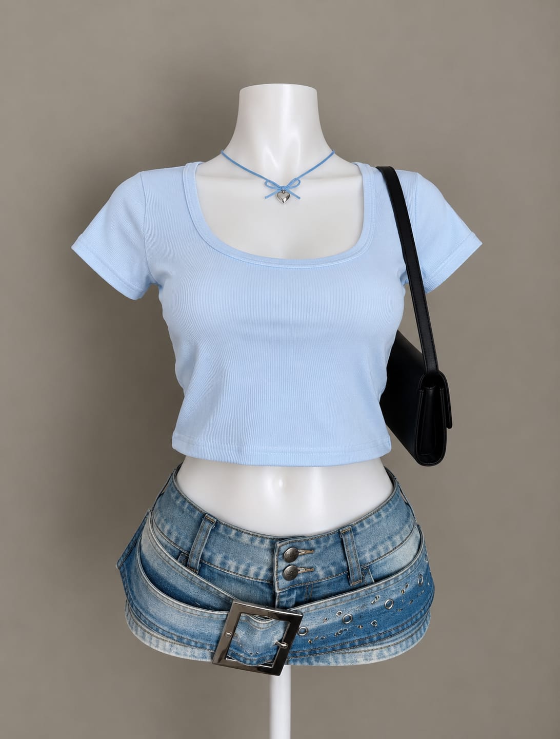 Light Blue Crop Top