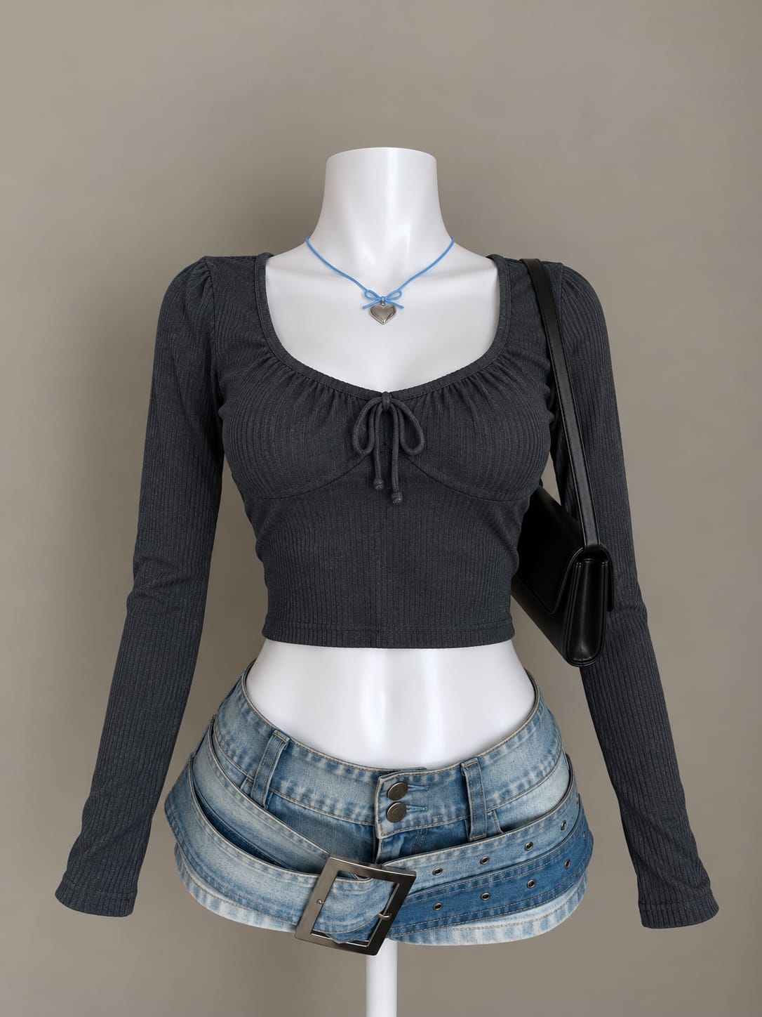 Charcoal Grey Crop Top
