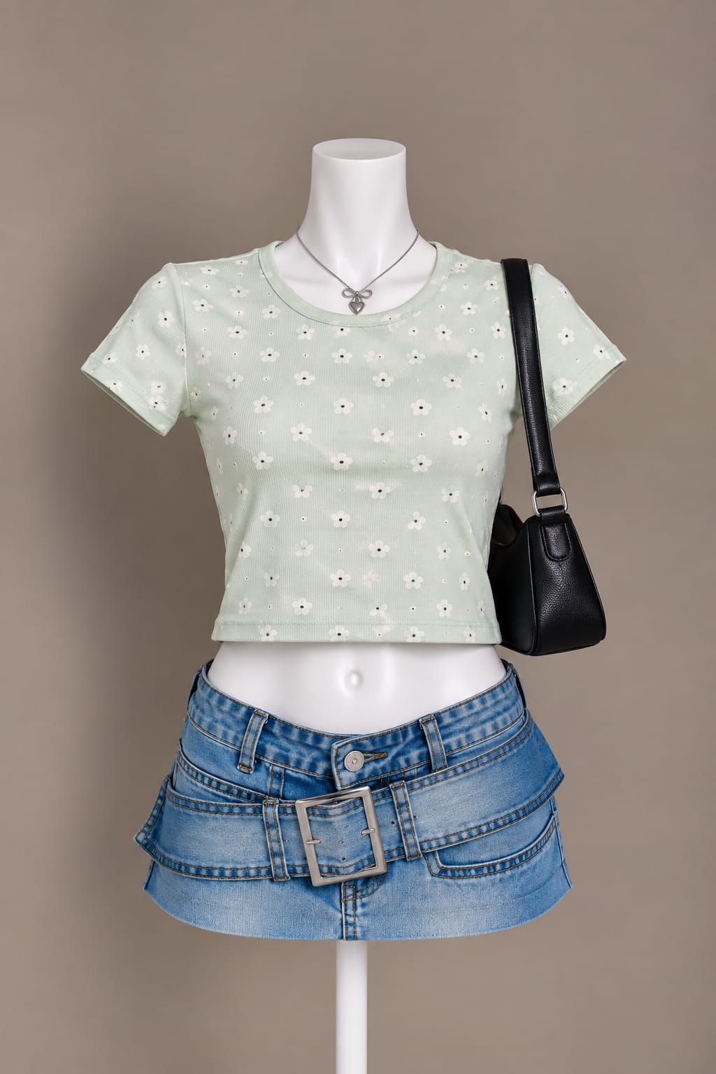 Mint Floral Crop Top