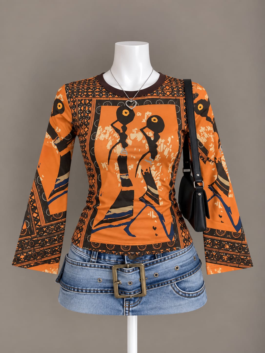 Orange Printed Top