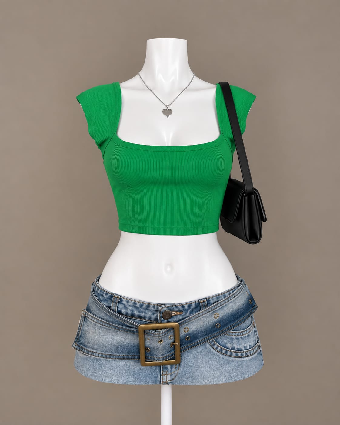 Green Crop Top