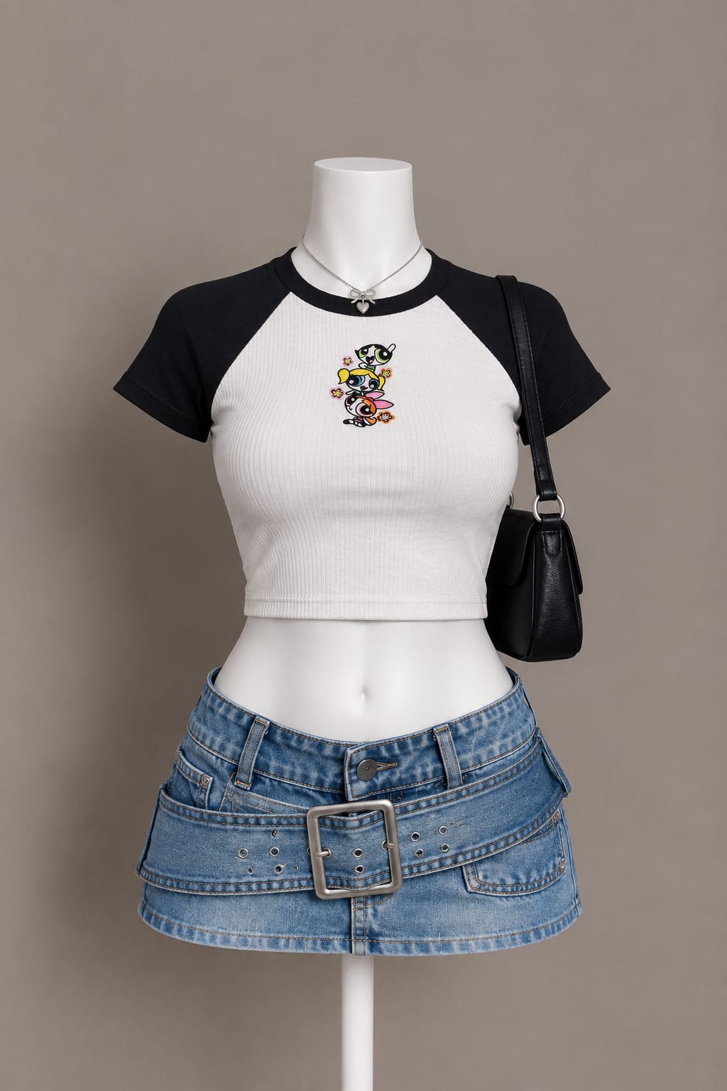 Black and White Crop Top