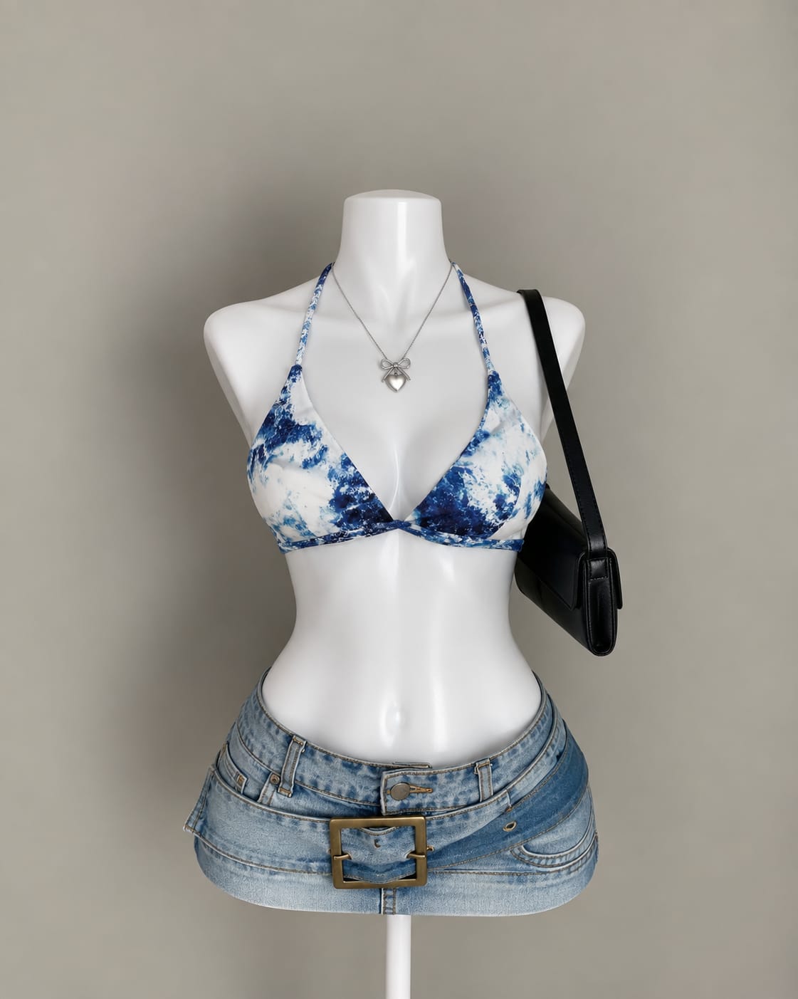 Blue Tie Dye Bikini Top