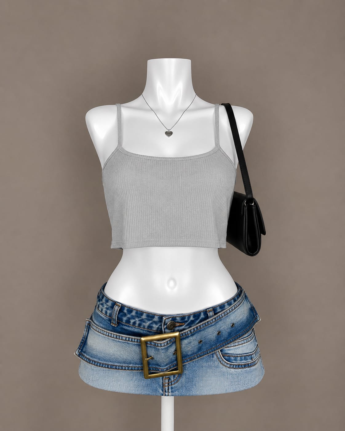 Grey Crop Top