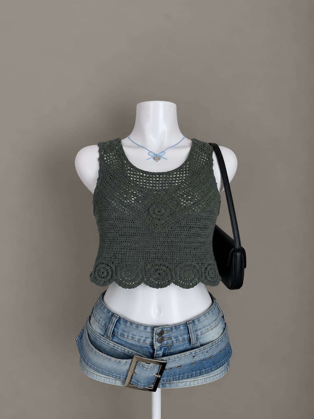 Dark Green Crop Top