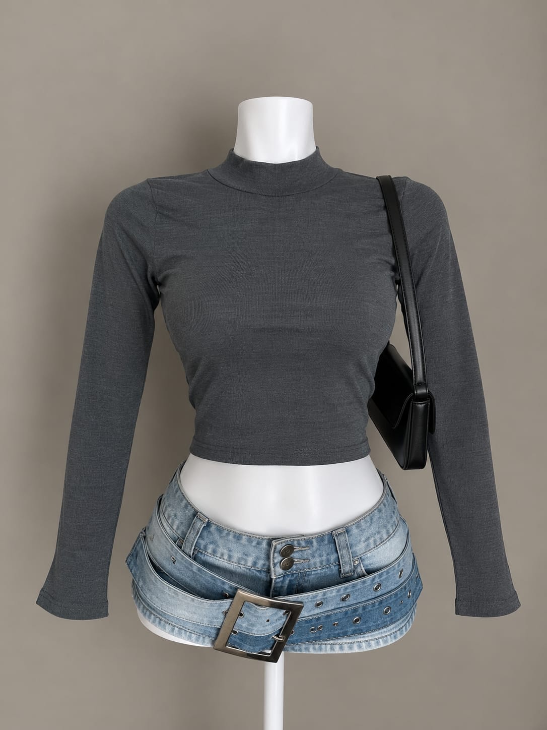 Charcoal Grey Crop Top