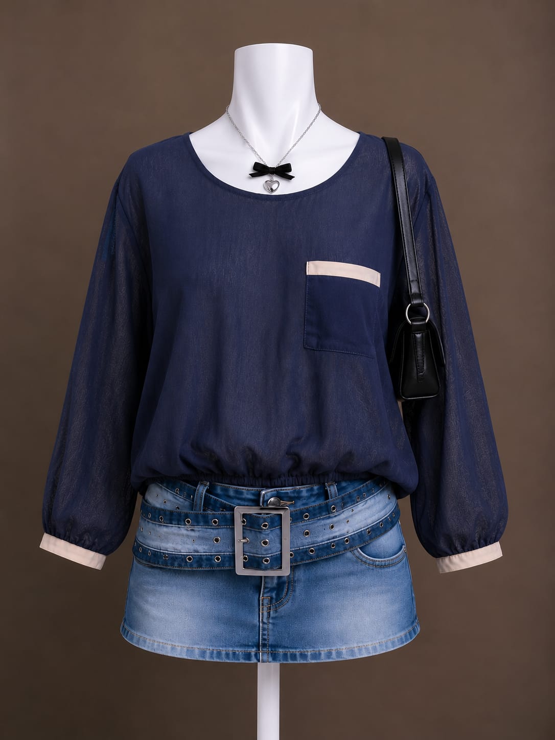 Navy Blue Blouse