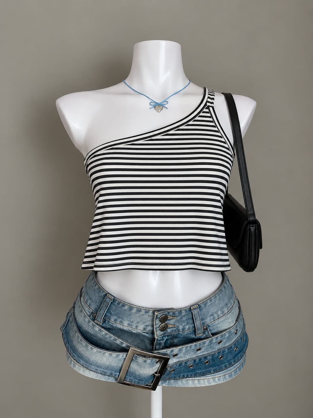 Black and White Crop Top