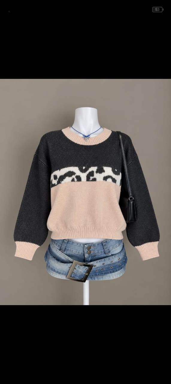 Black and Beige Sweater