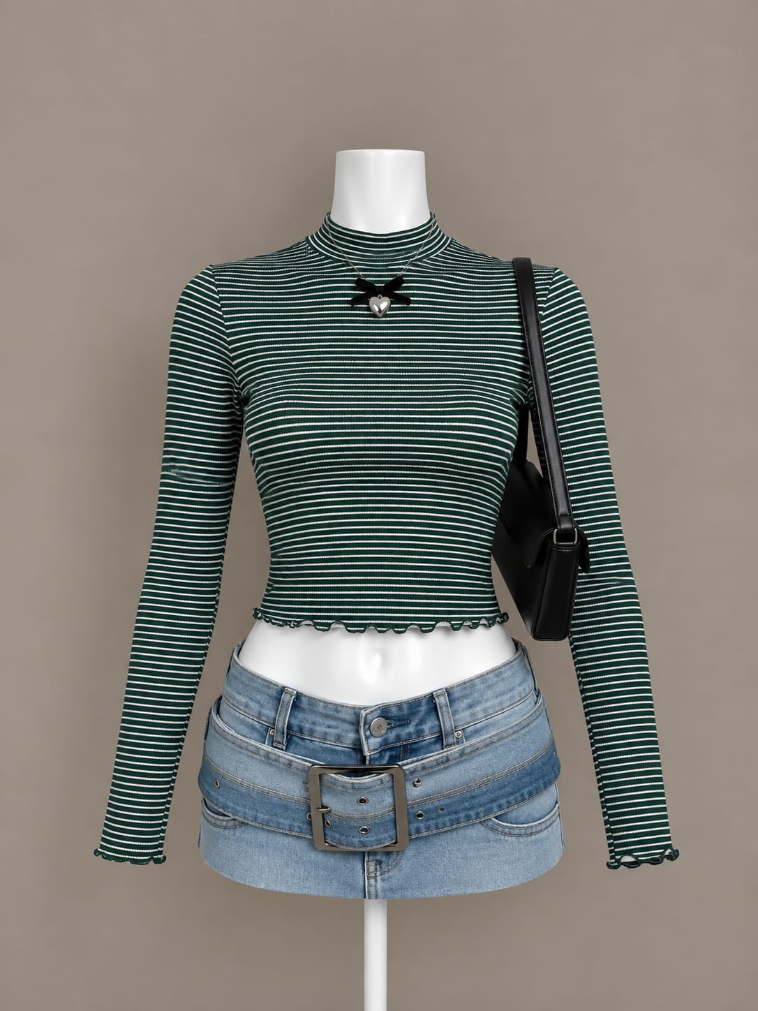 Dark Green Crop Top