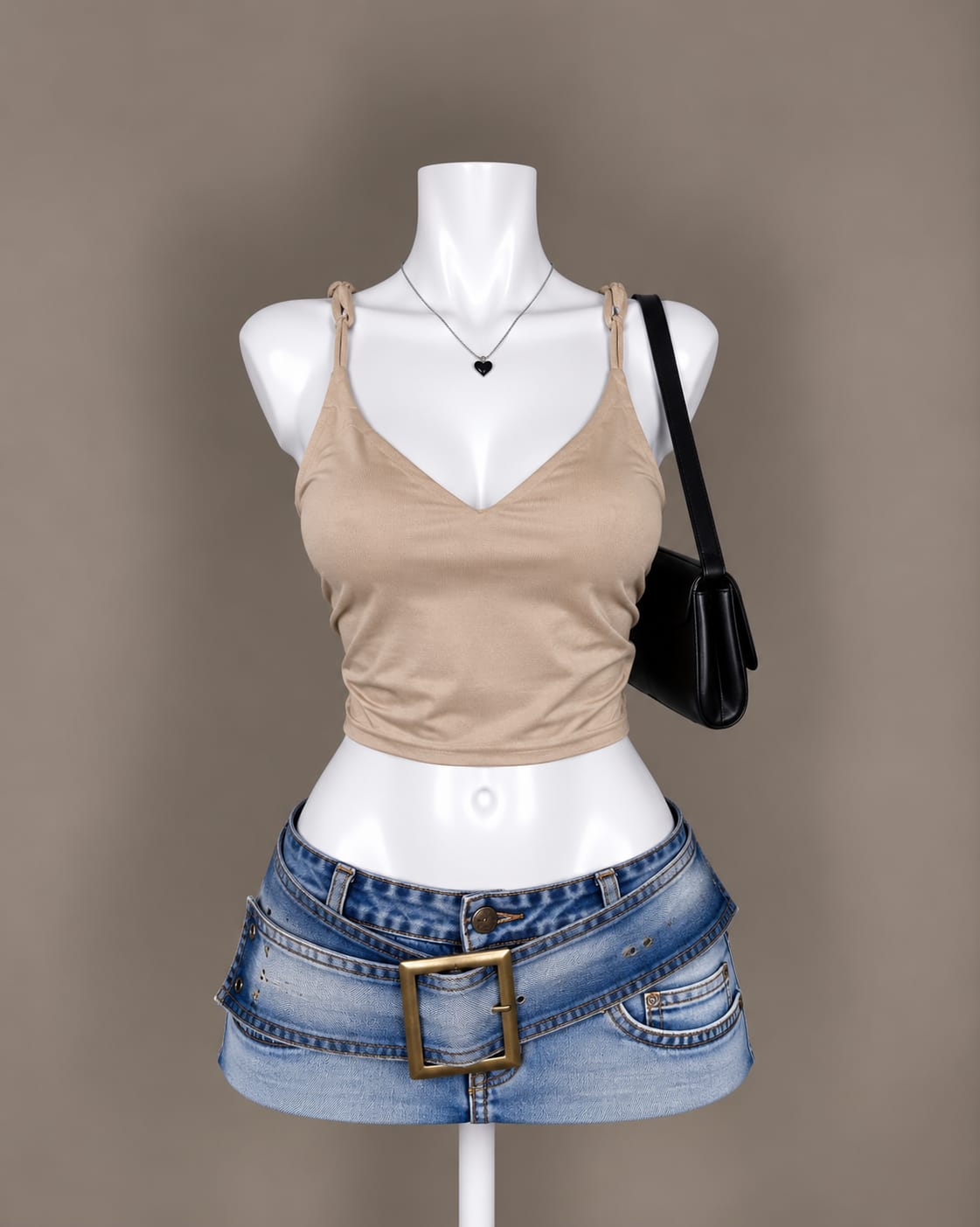 Beige Crop Top