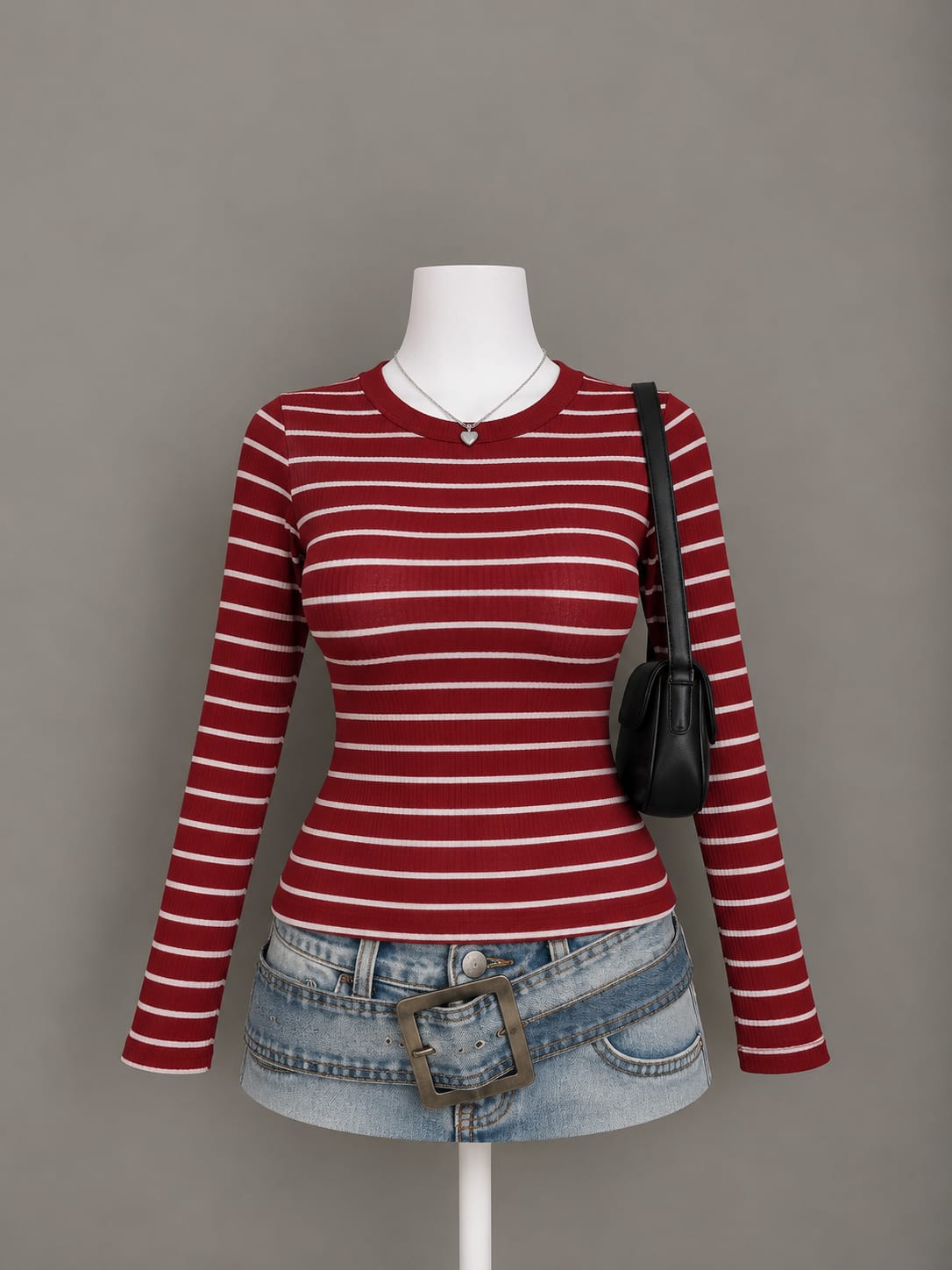 Red Striped Long Sleeve Top