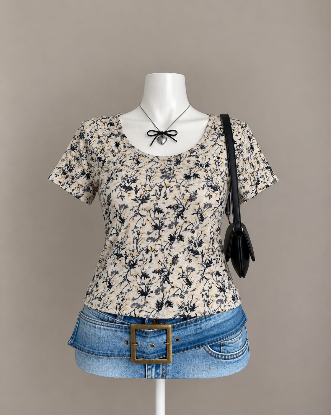 Cream Floral Top