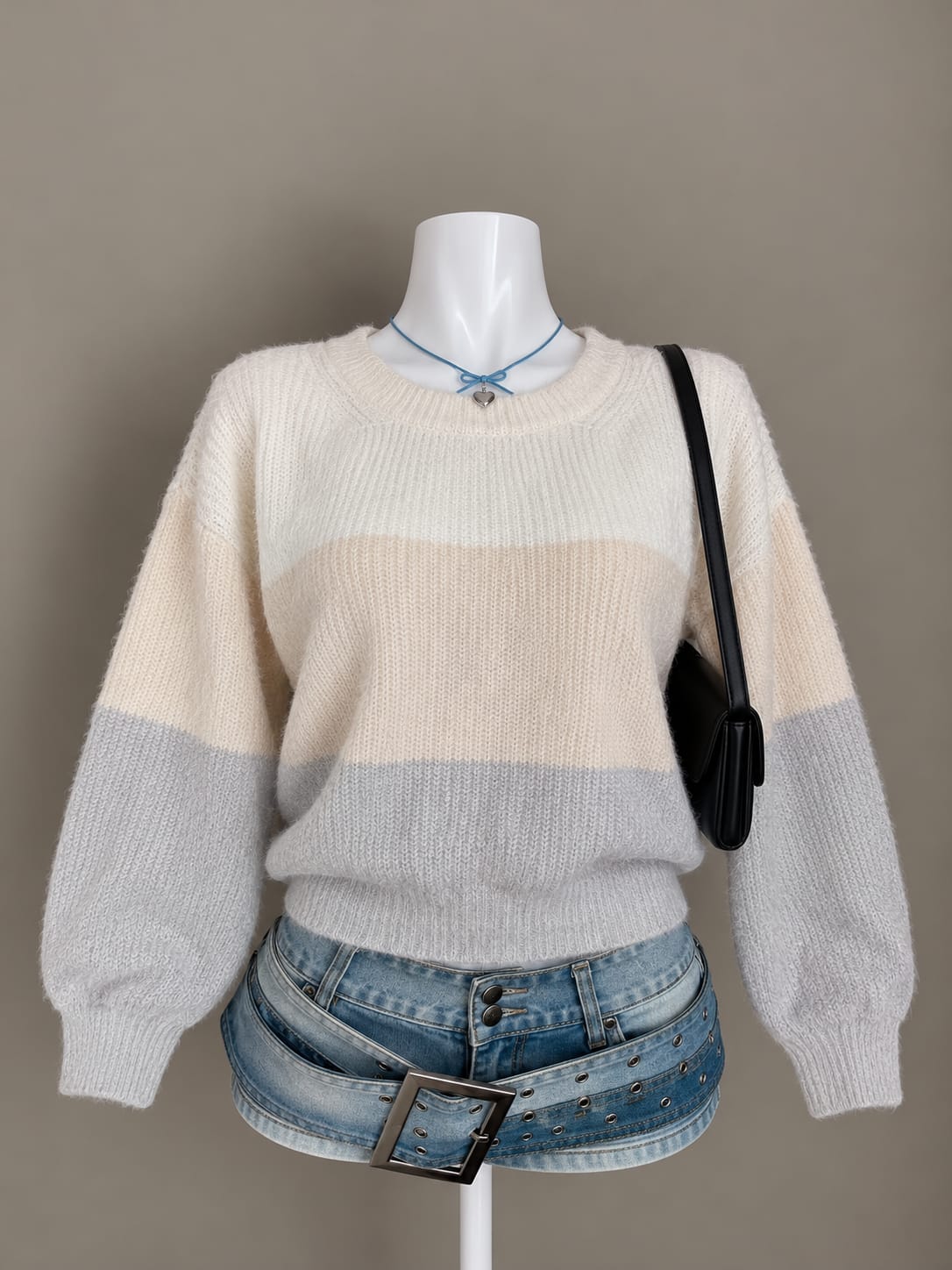Cream and Grey Sweater