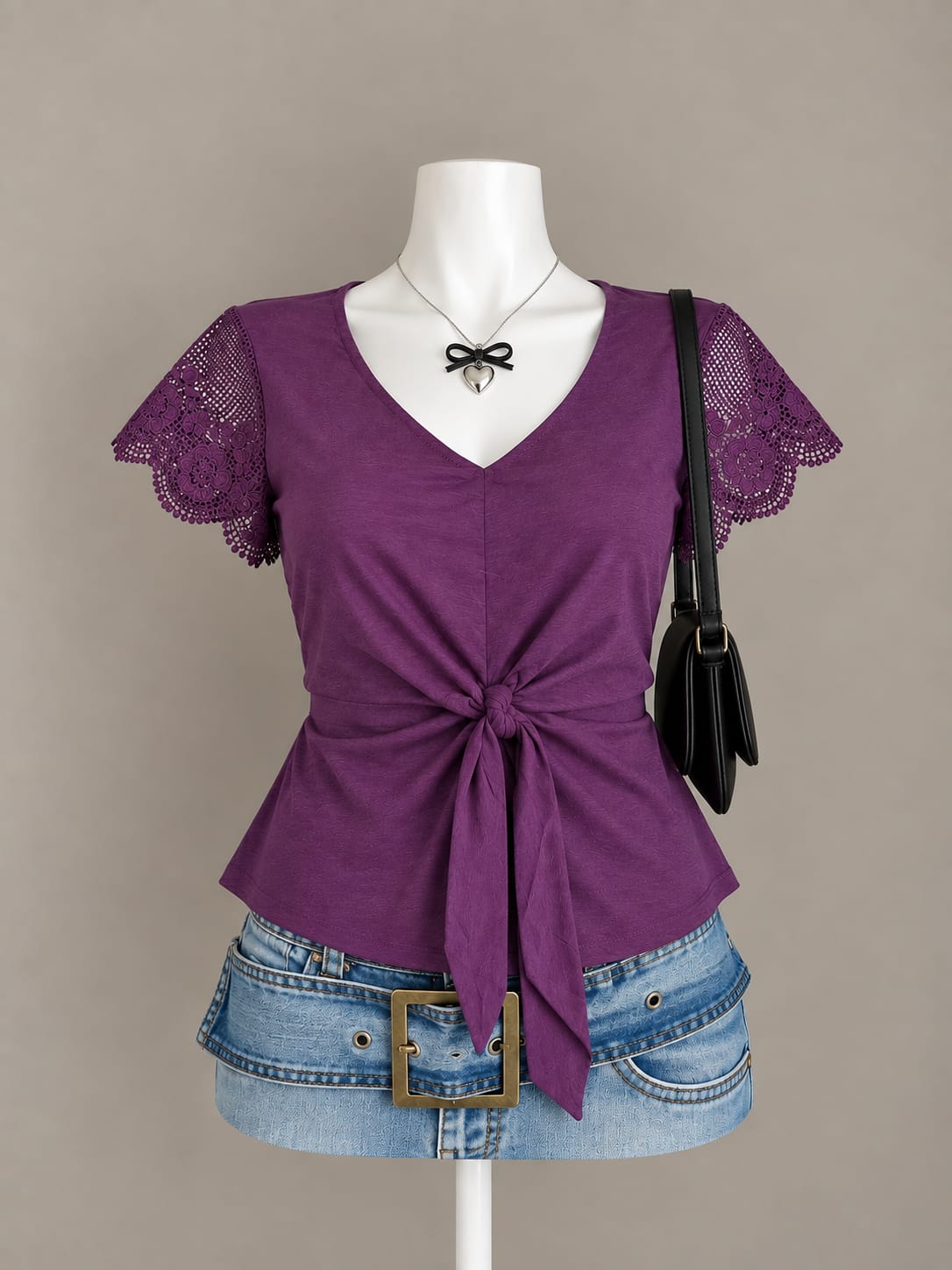 Purple Tie Top