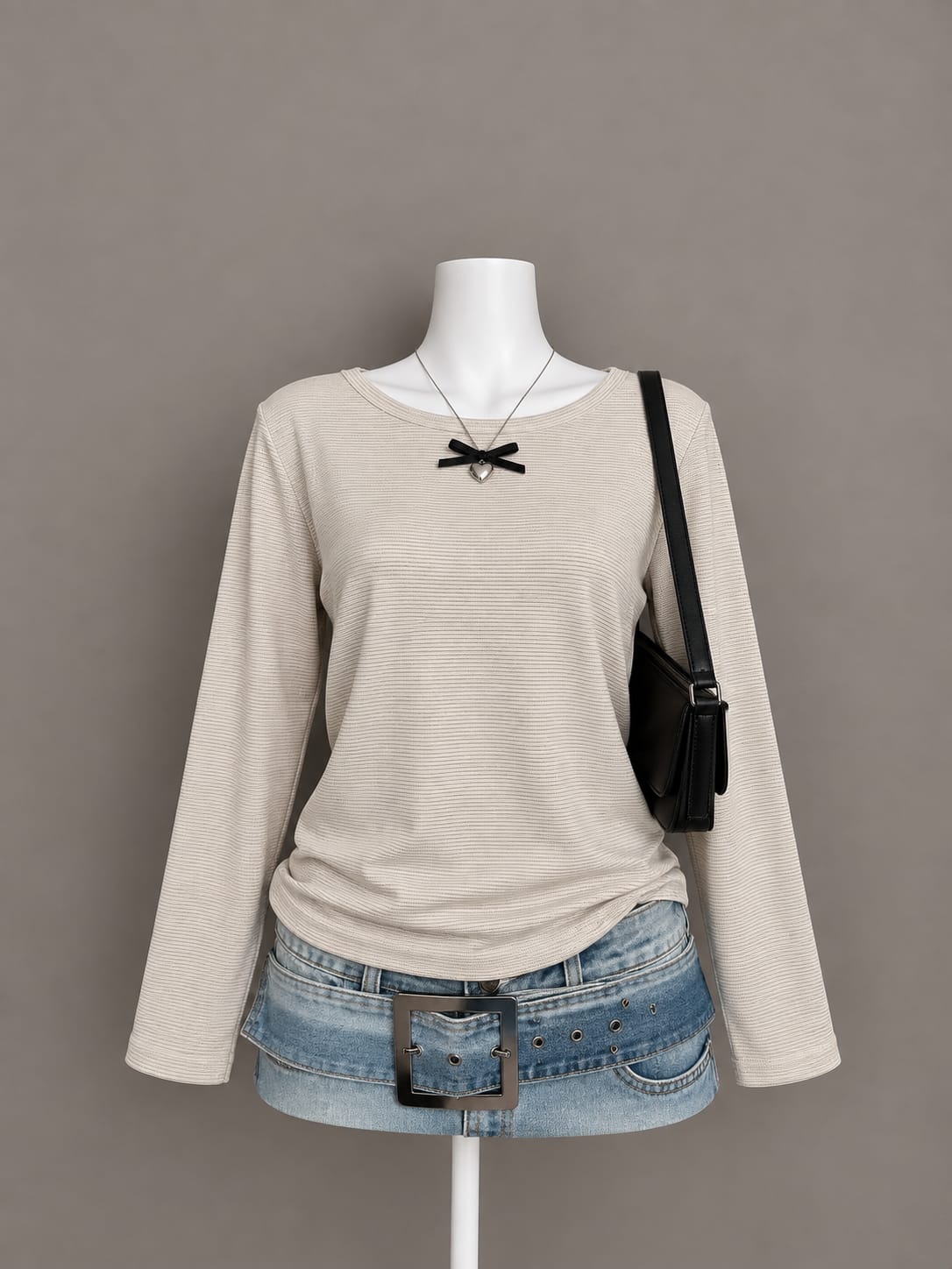 Cream Long Sleeve Top