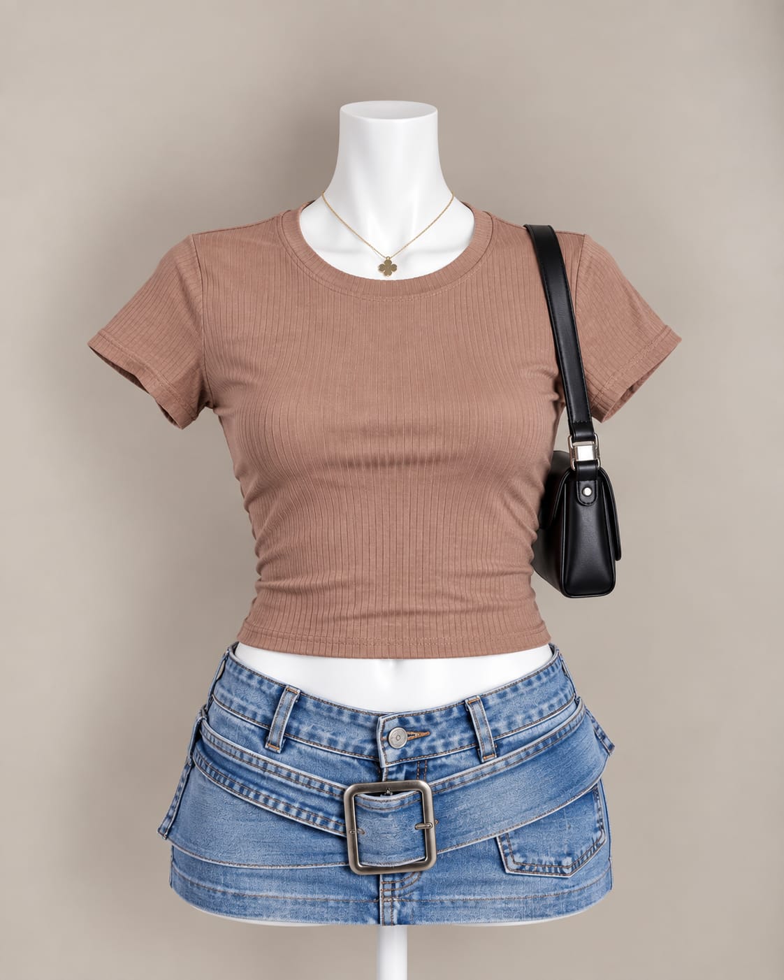 Taupe Crop Top