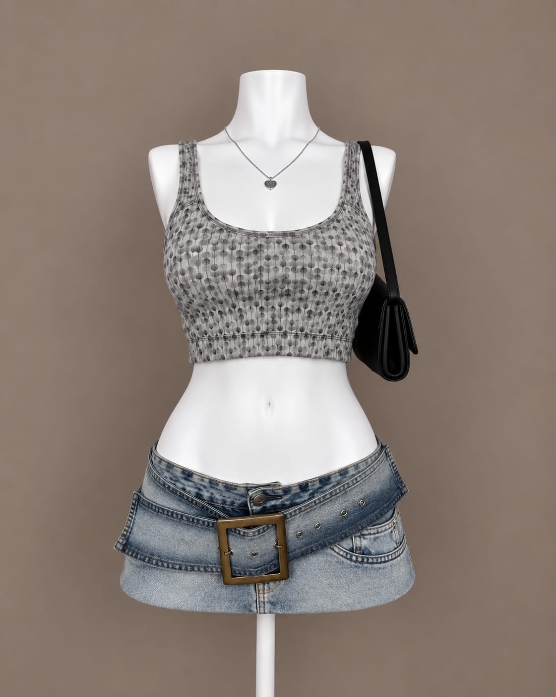 Gray Crop Top