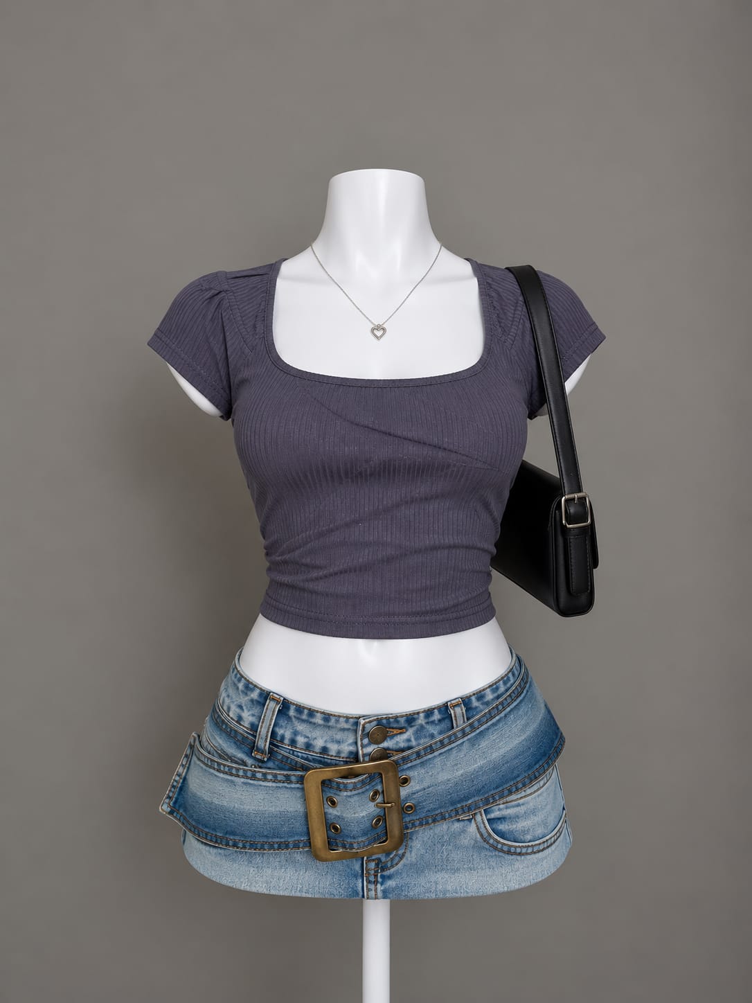 Dark Gray Crop Top