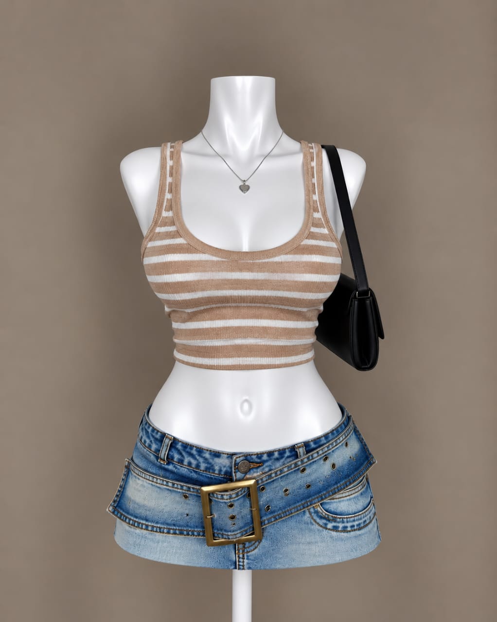Beige Crop Top