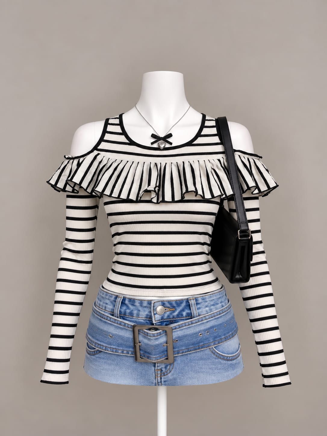 Black and White Striped Top