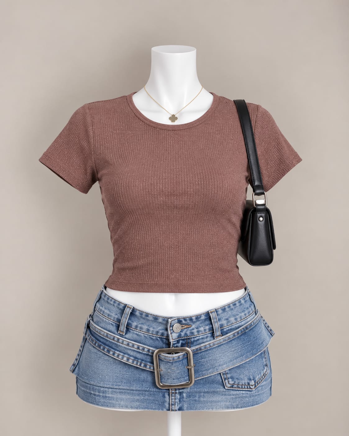Brown Crop Top