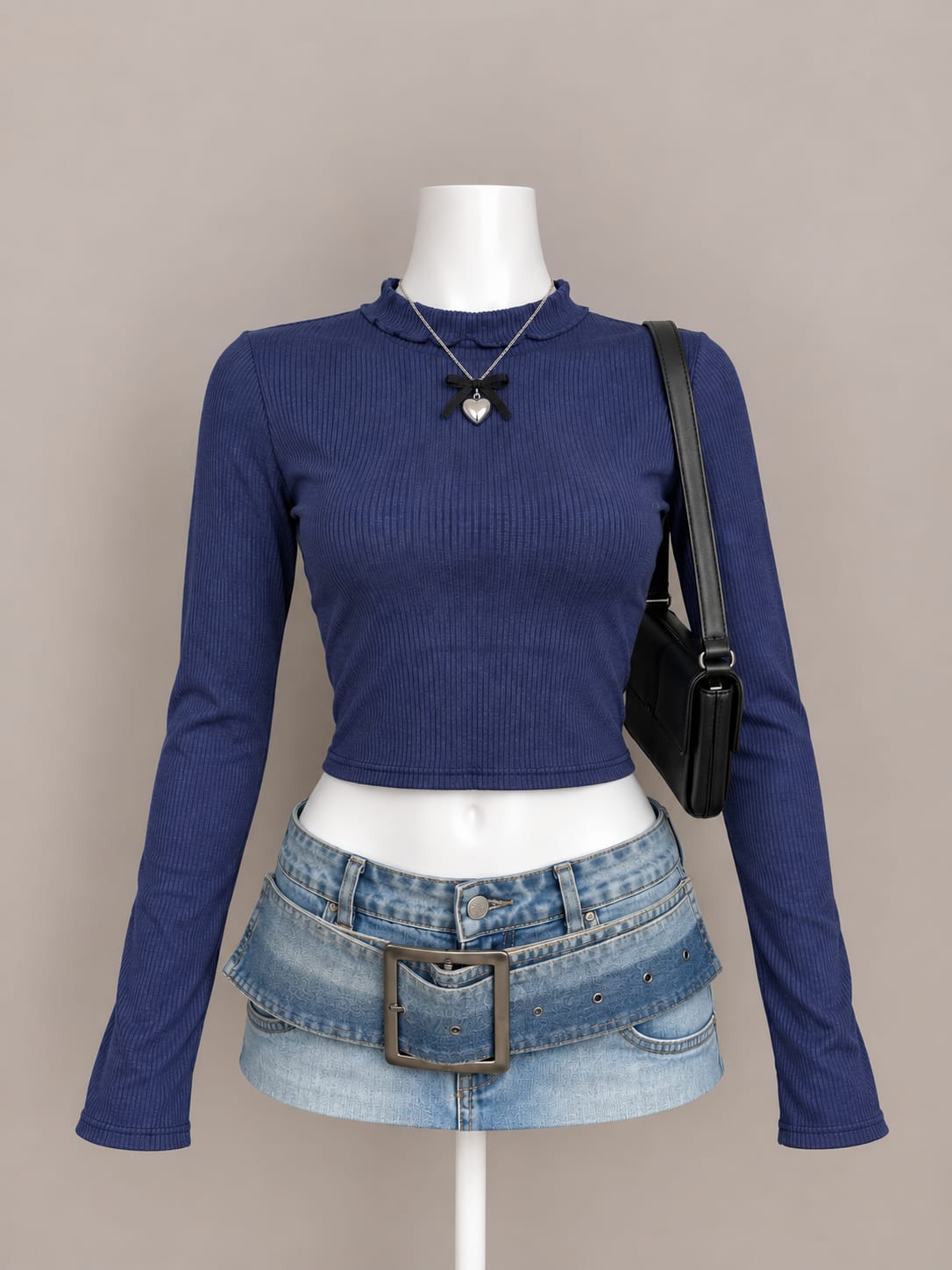 Navy Crop Top