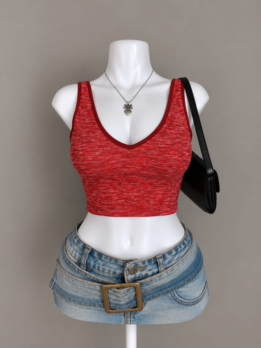 Red Crop Tank Top