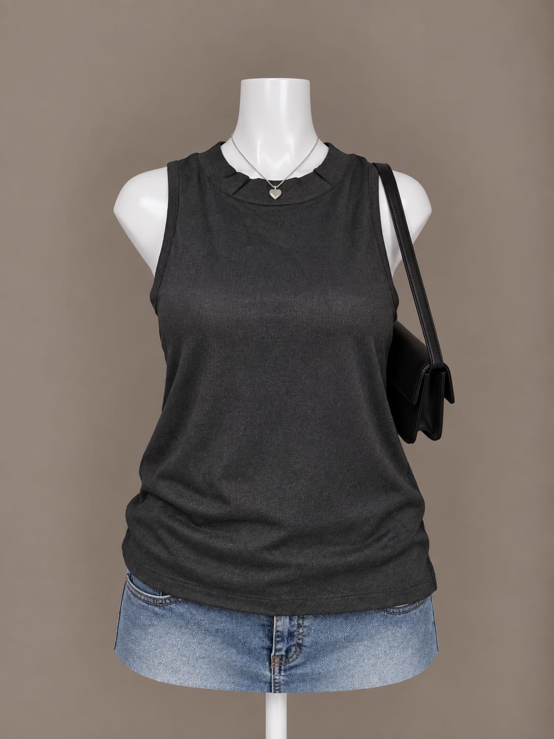 Charcoal Sleeveless Top