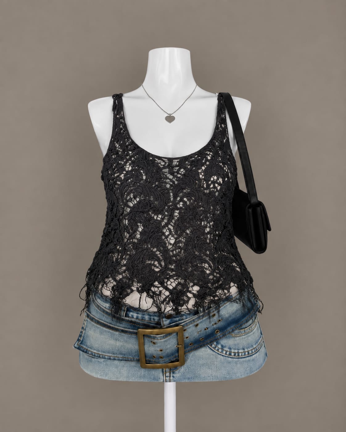 Black Lace Tank Top