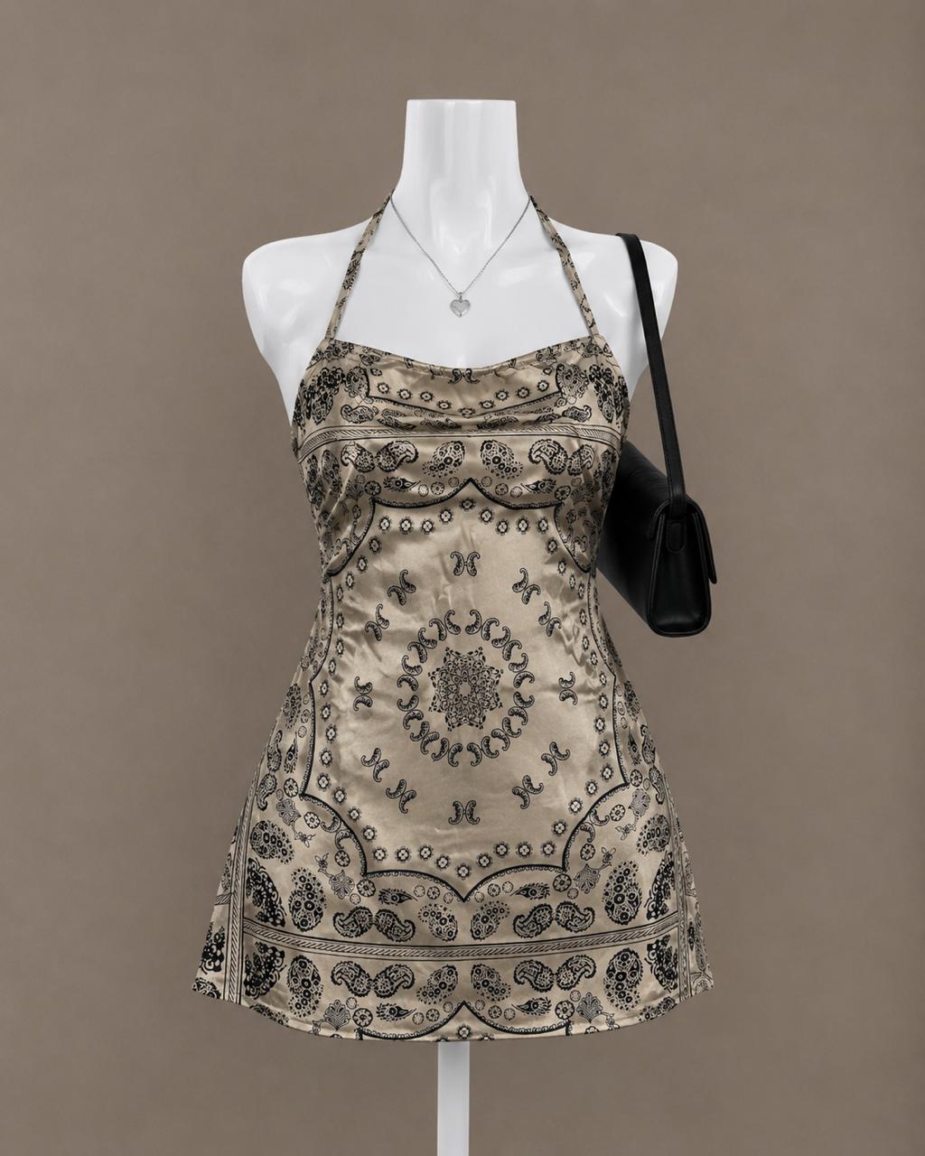 Beige Printed Dress