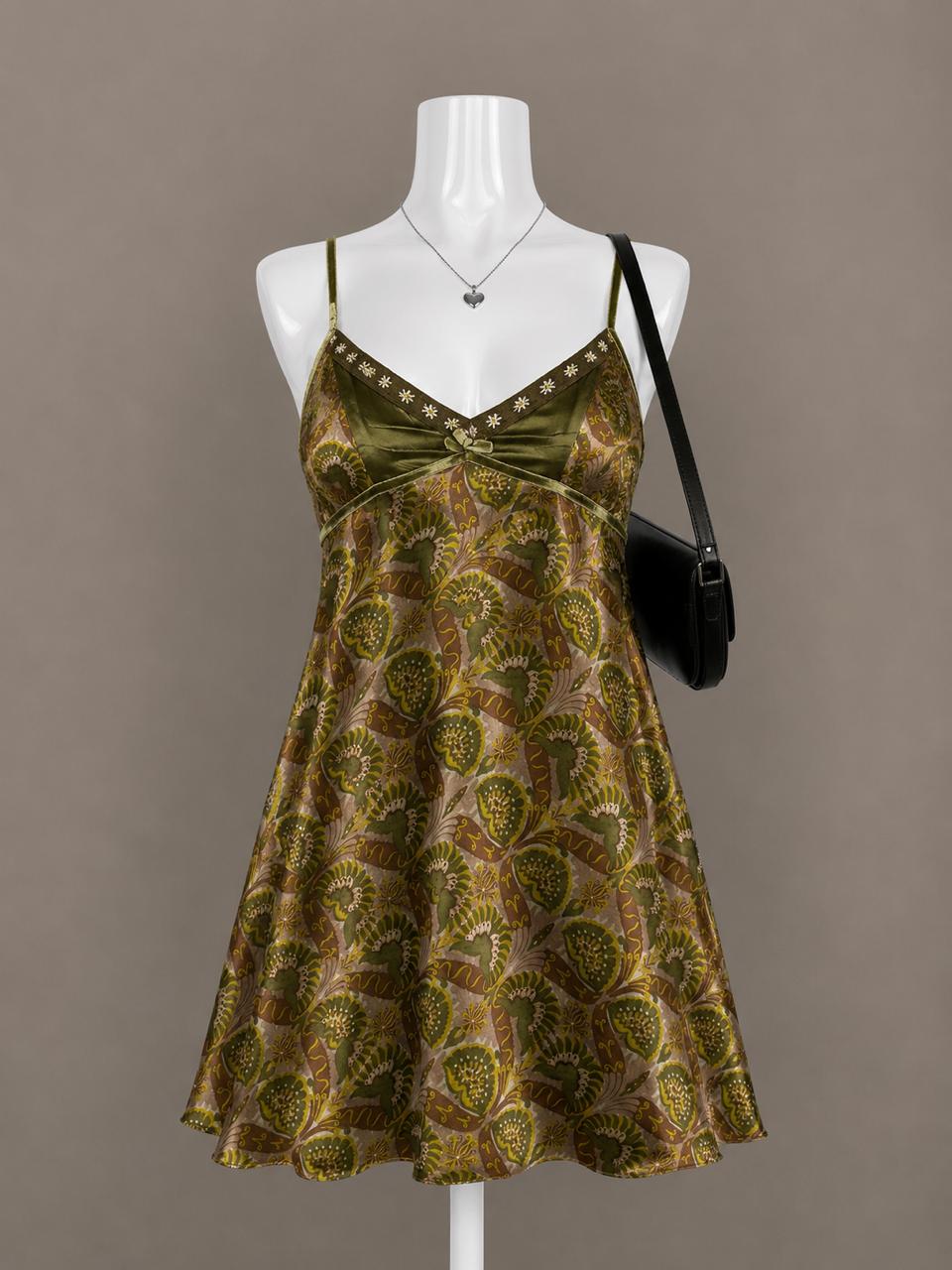 Olive Printed Dress