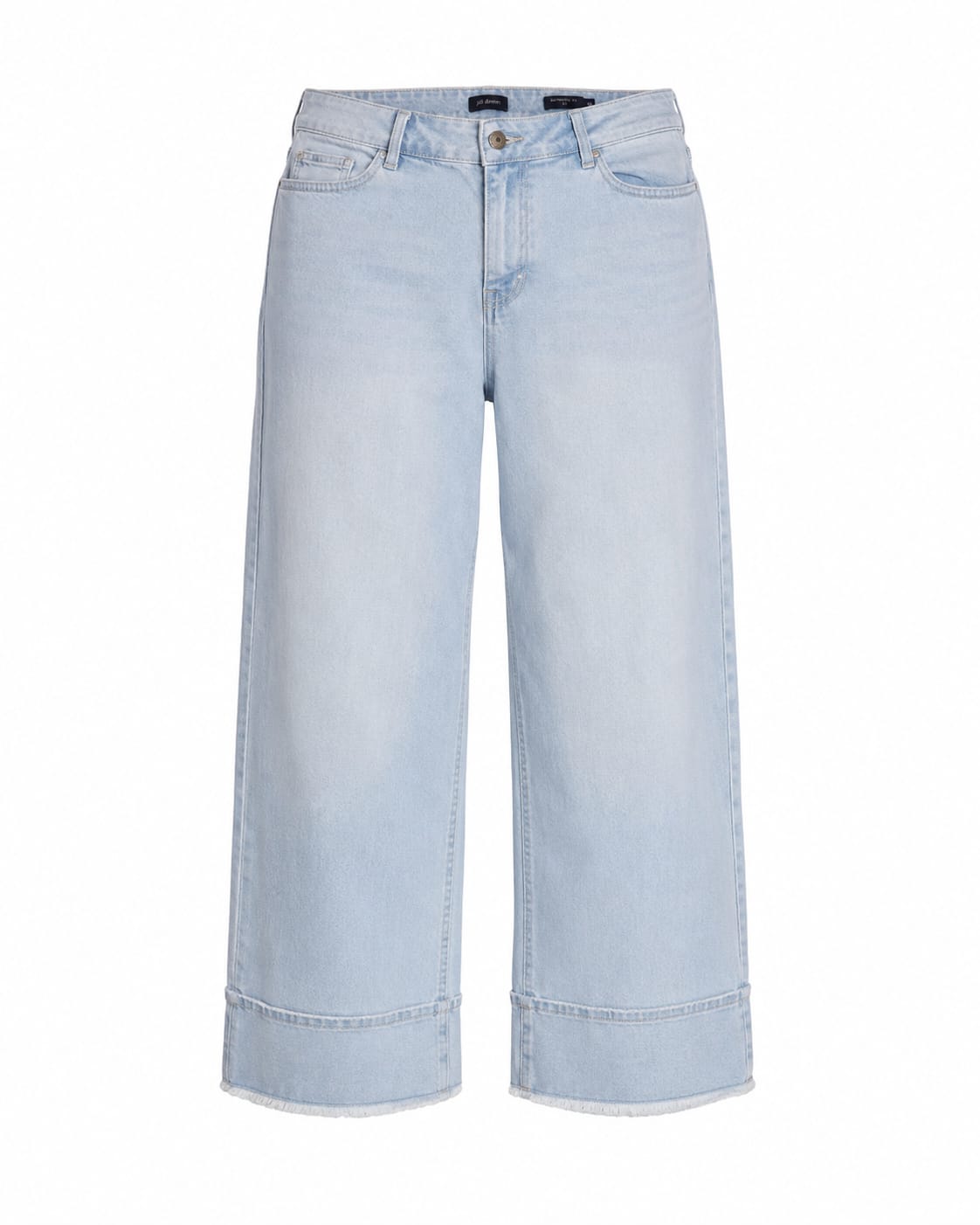 Light Wash Wide-Leg Cropped Jeans