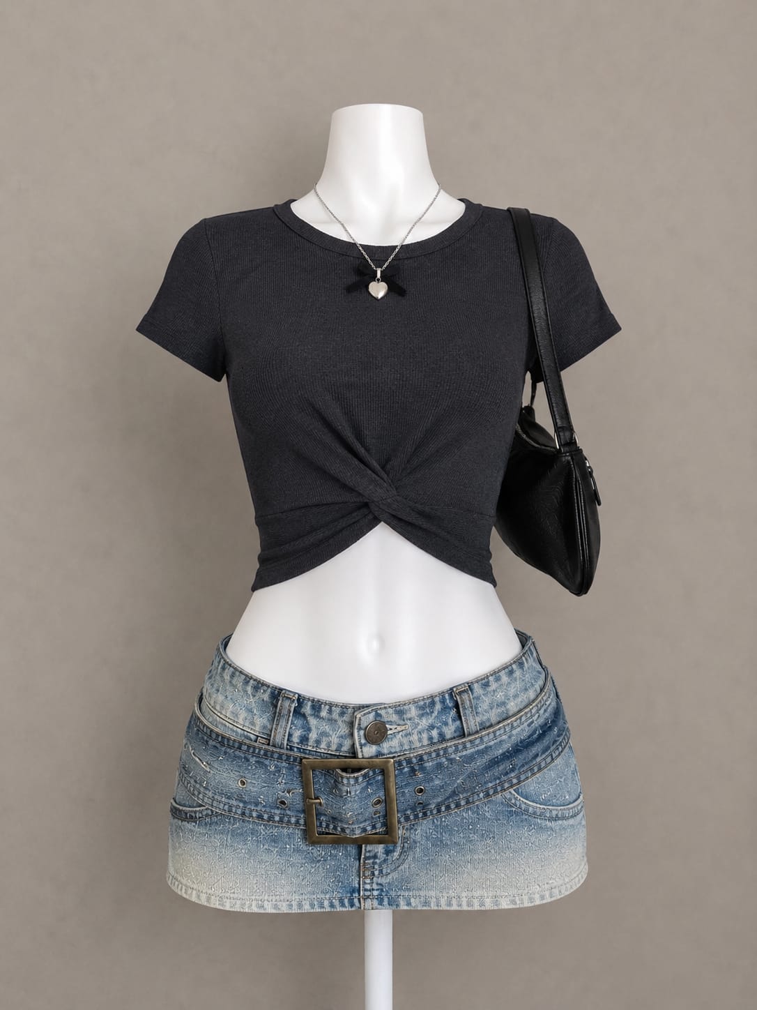Black Twist Crop Top