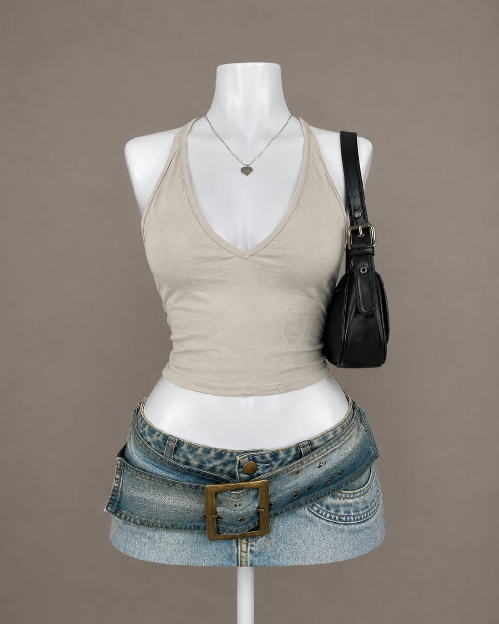 Beige Crop Top