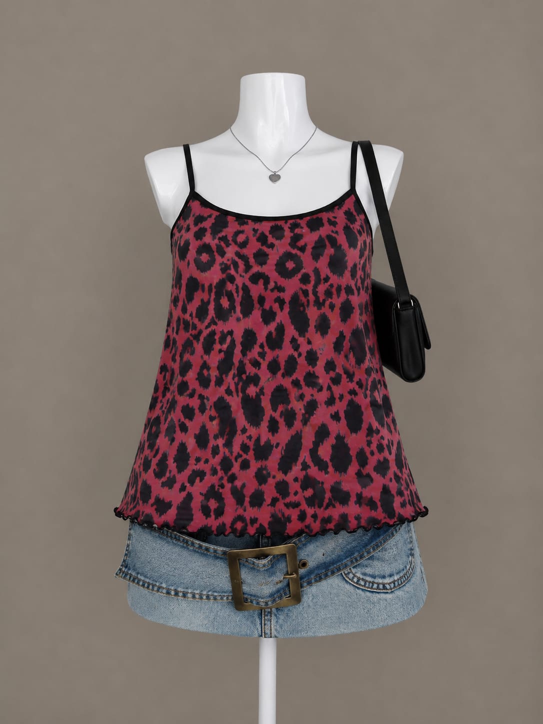 Red Leopard Print Camisole Top