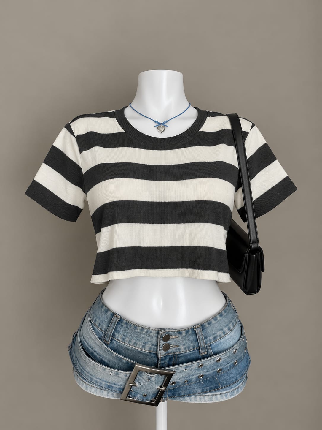 Black and White Crop Top