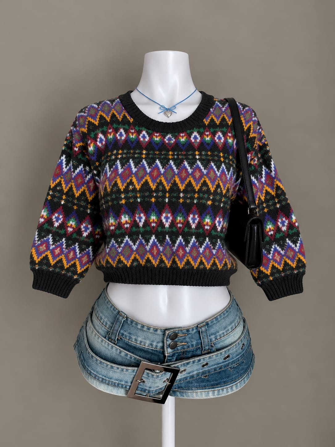 Black Crop Sweater